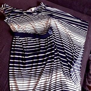 Max and Cleo Dress Size L black white stripes